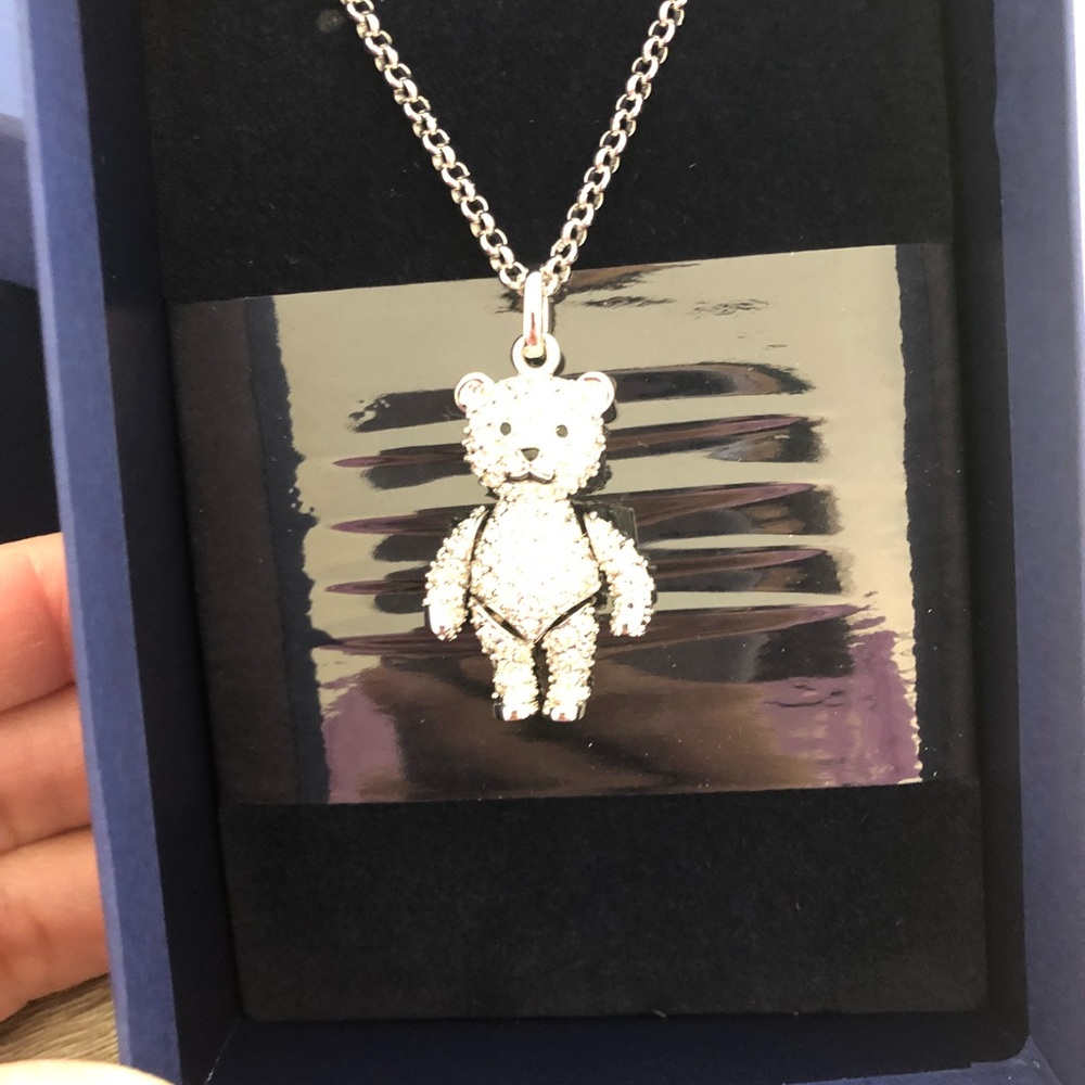 AUTHENTIC SWAROVSKI TEDDY BEAR NECKLACE NEW IN BOX - Picture 3 of 8